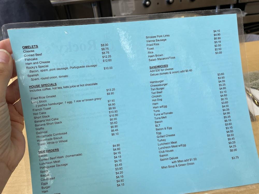 Rocky's Coffee Shop Menu image 3