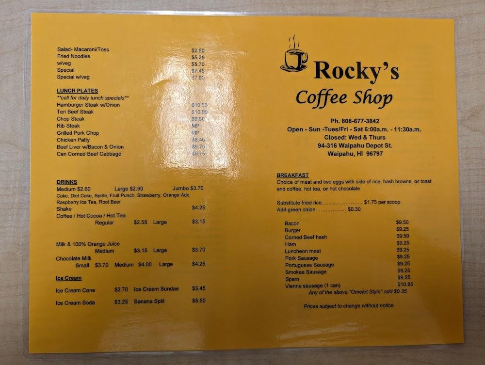 Rocky's Coffee Shop Menu image 4